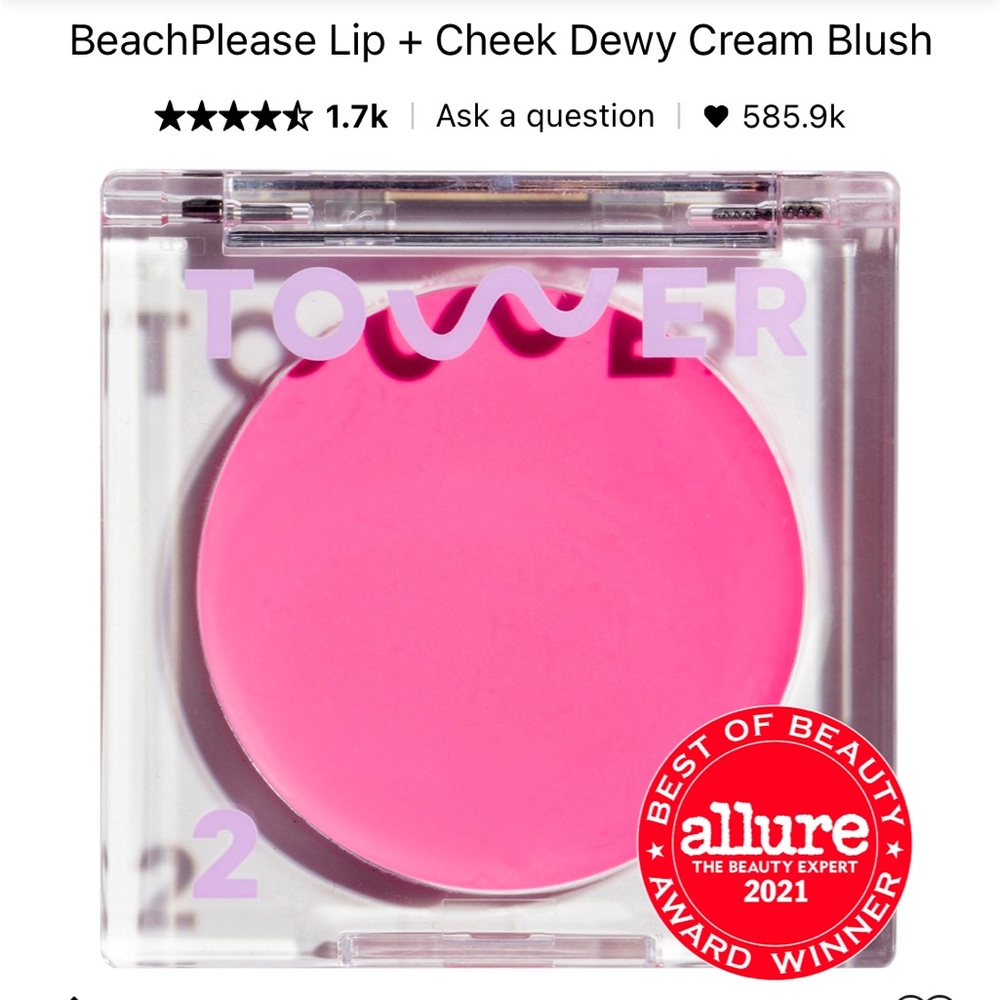 Tower 28 BeachPlease Lip + Cheek Dewy Cream Blush - Both Blushes Sold Together